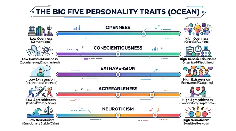 The Big Five model measures personality across five continuous dimensions, preserving nuance.