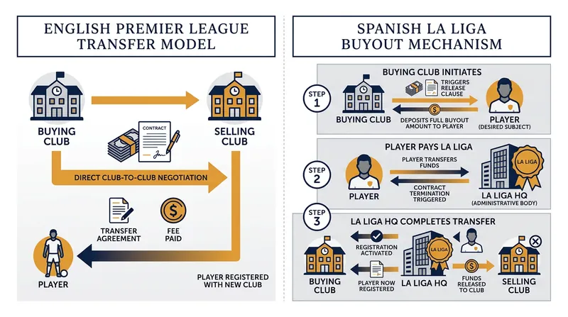 How the money moves: The La Liga buyout mechanism requires the player to act as the legal terminator.
