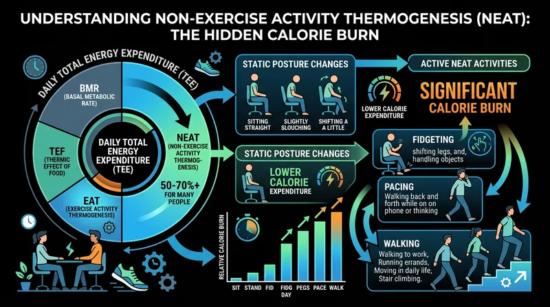 Propulsive movements like walking and pacing drive the meaningful calorie gap between sedentary and active workers.