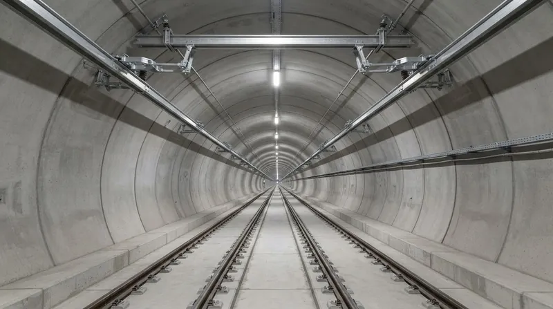 Illustration: Rigid conductor rails eliminate the wave propagation problem entirely, but their weight restricts their use primarily to tunnels.