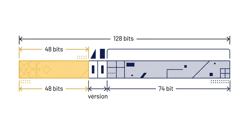 The UUIDv7 standard places a 48-bit timestamp in the most significant bits, ensuring chronological sorting.