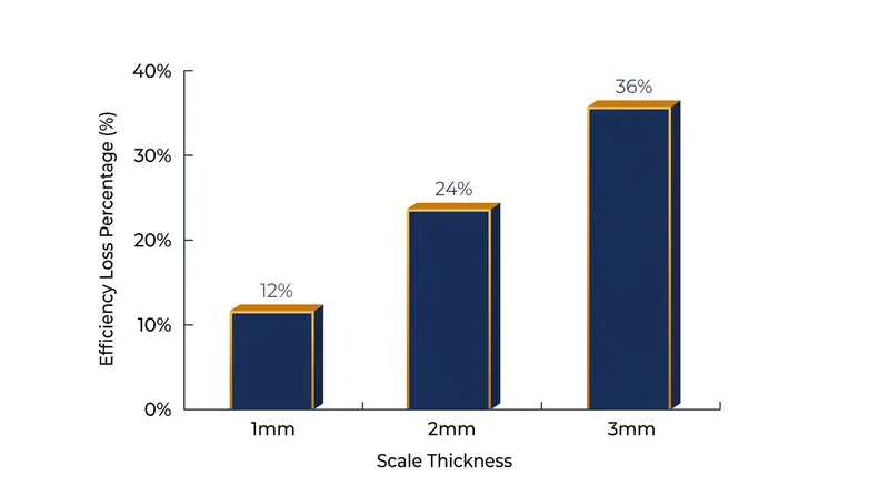 Every millimeter of scale buildup forces a water heater to consume roughly 12 percent more energy.