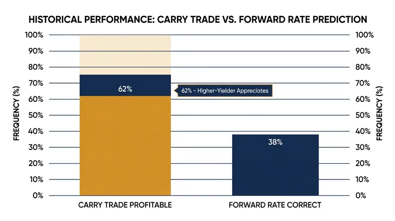 Carry trade speculators profit by betting against the depreciation implied by the forward market.