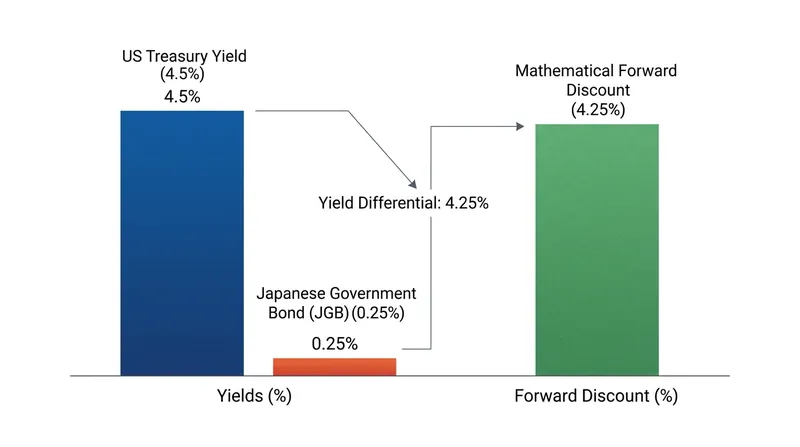 The forward discount is a direct mathematical derivative of the sovereign bond yield gap.