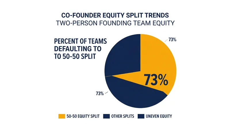 Despite warnings from investors, nearly three-quarters of two-person founding teams default to an even split.