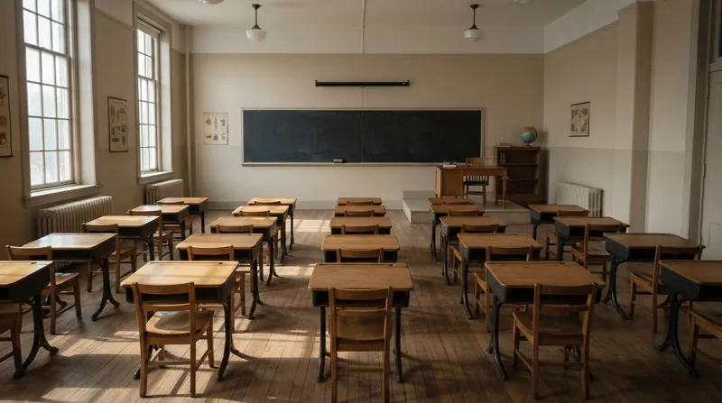 Illustration: The physical layout of the traditional classroom reinforces the stark asymmetry of power between the managed and the manager.