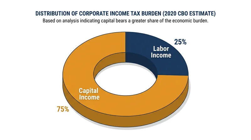 The Congressional Budget Office officially models that workers bear one-quarter of the corporate tax burden.