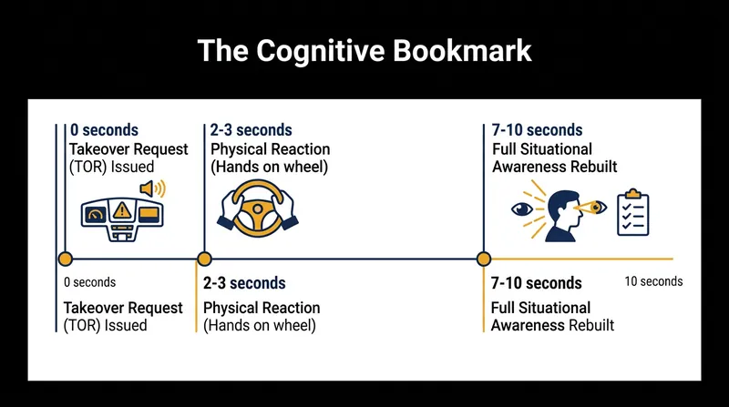 Human factors research shows a significant gap between a driver's physical reaction to an alarm and their cognitive understanding of the road.