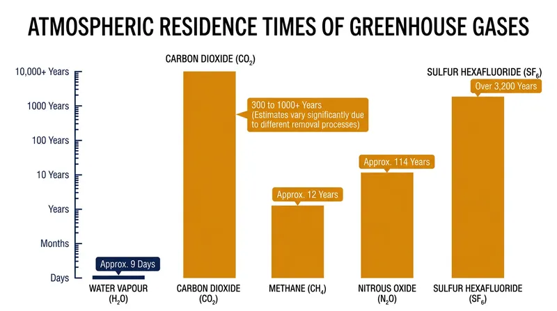 While carbon dioxide persists for centuries, the average water molecule remains in the atmosphere for just nine days.