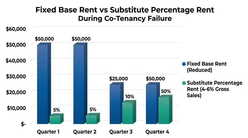 Substitute rent formulas typically halve a tenant's fixed obligations or convert them to a small percentage of gross sales.