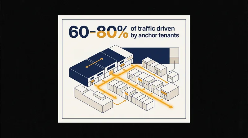 Anchor tenants are responsible for the vast majority of customer visits to a typical retail complex.