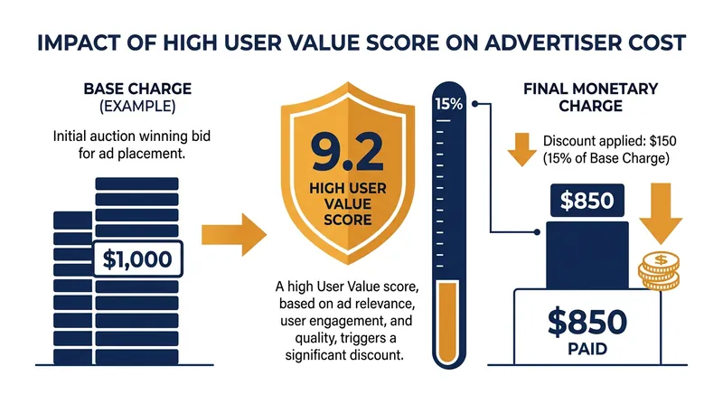 High-quality creative acts as a structural discount mechanism, lowering the final cost of the ad.