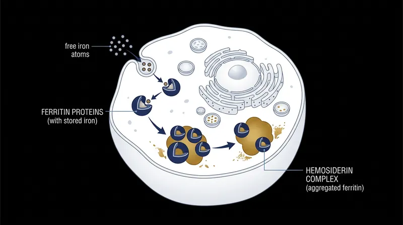 Macrophages sequester dangerous free iron into golden-brown hemosiderin complexes, which can leave a lasting tan shadow on the skin.