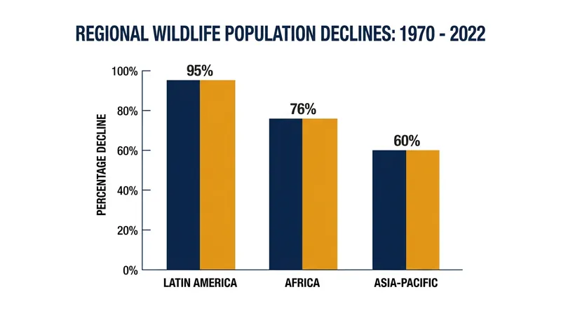 Latin America and the Caribbean recorded the steepest regional population collapses over the 52-year period.