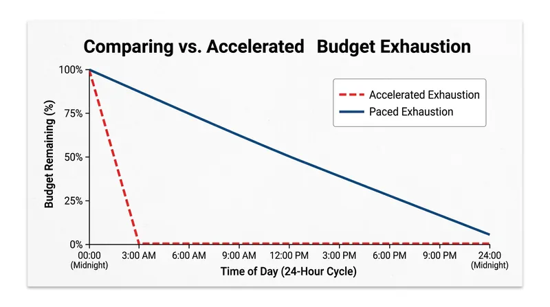 Without pacing, daily budgets are often exhausted in the early hours of the morning.