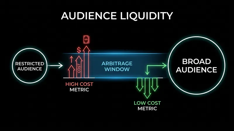 Broad audiences provide the liquidity necessary for the algorithm to find cheaper clearing prices.