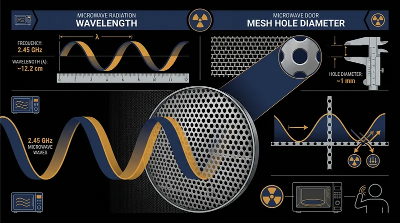 A 12.2-centimetre microwave is physically too large to pass through a one-millimetre perforation.