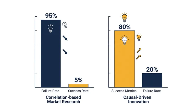 Products built on causal drivers significantly outperform those based on demographic correlation.