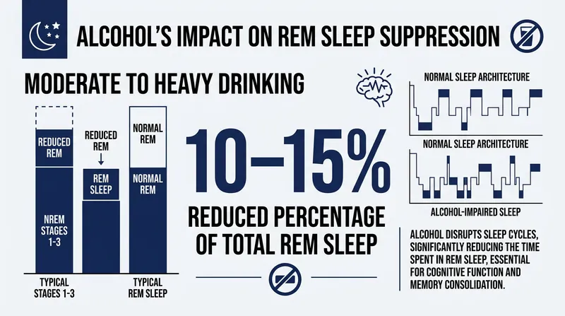 Alcohol withdrawal during the second half of the night severely fragments or entirely suppresses restorative REM sleep.