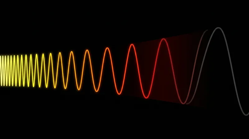 As space expands, the wavelength of ancient light is stretched, shifting it out of the visible spectrum and reducing its energy.