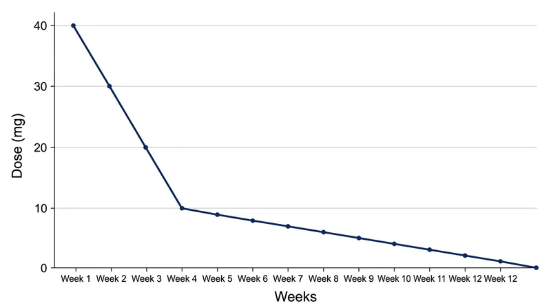 Tapering schedules slow down significantly once the dose reaches physiological levels.