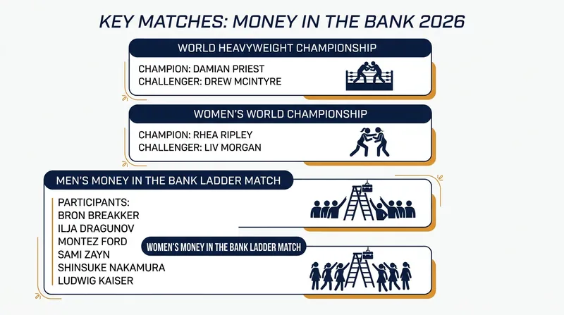 The complete match card for the 16th annual WWE Money in the Bank event.