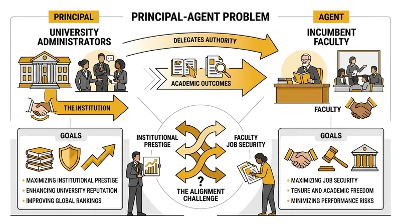 Tenure aligns the incentives of the faculty with the goals of the university administration.