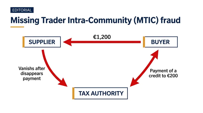 In a standard carousel fraud, the supplier collects the VAT from the buyer and disappears before remitting it to the government.