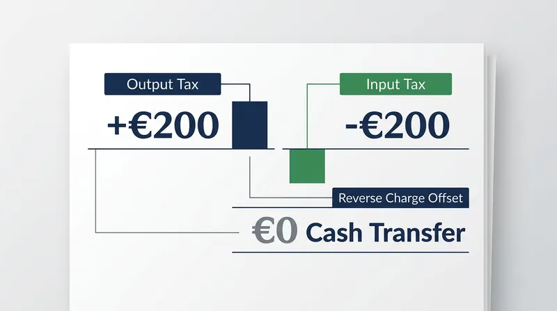 By declaring both the output liability and the input credit on the same return, the buyer's net cash payment to the tax authority is zero.