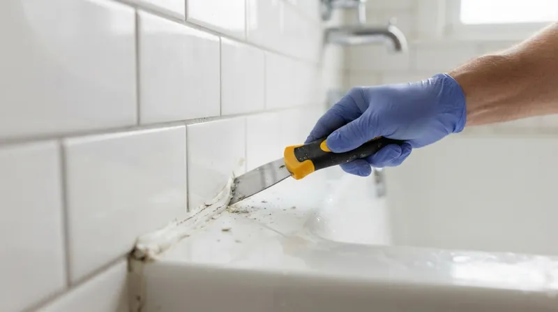 Illustration: Complete removal of the old bead is the only way to ensure a watertight seal.