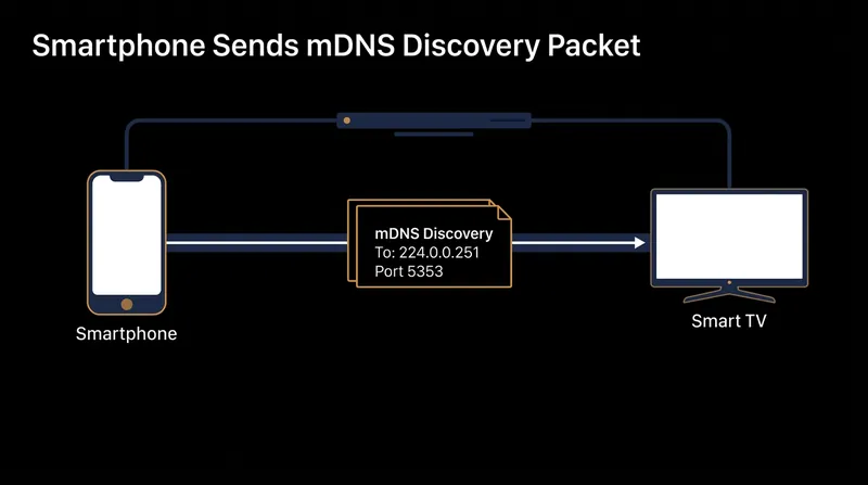 On a flat network, mDNS packets broadcast to the entire local segment, allowing instant device discovery.