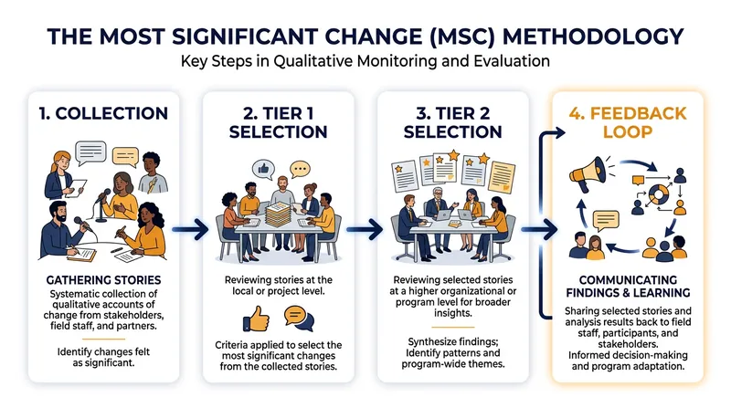 The hierarchical selection process filters stories from the field to executive leadership.