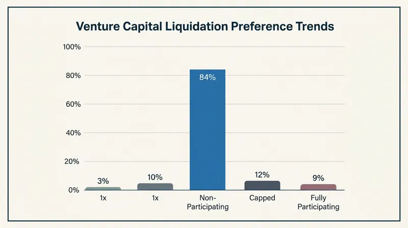 Standard 1x non-participating preferred stock remains the dominant structure in modern institutional venture rounds.