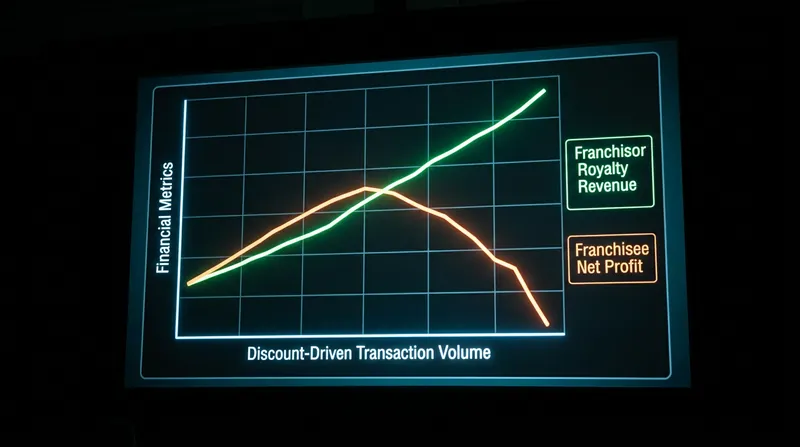 Aggressive discounting increases top-line royalties for the franchisor while frequently destroying the franchisee's profit margin.