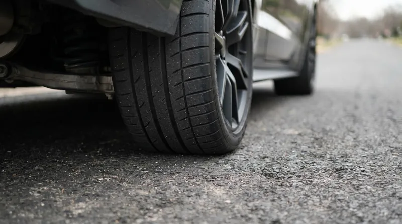 Illustration: Wide tires are highly sensitive to suspension camber adjustments.