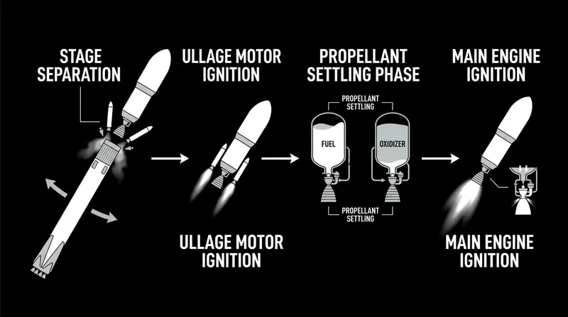 The flight computer orchestrates a precise sequence to ensure a vapor-free liquid flow before ignition.