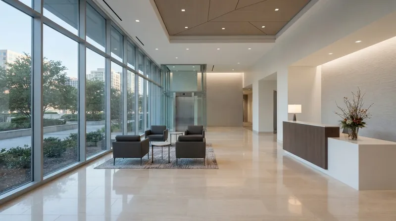 Illustration: While interior janitorial services are a variable expense, a 24-hour lobby guard desk is a fixed cost.