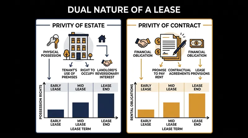 A commercial lease functions as both a property conveyance and a financial contract simultaneously.