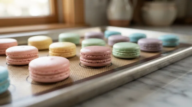 Illustration: Proper macaronage ensures the batter has the correct viscosity to hold its shape while allowing steam to escape.