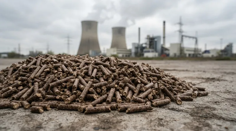 Illustration: Millions of tons of wood pellets are shipped annually from North America to European power stations.