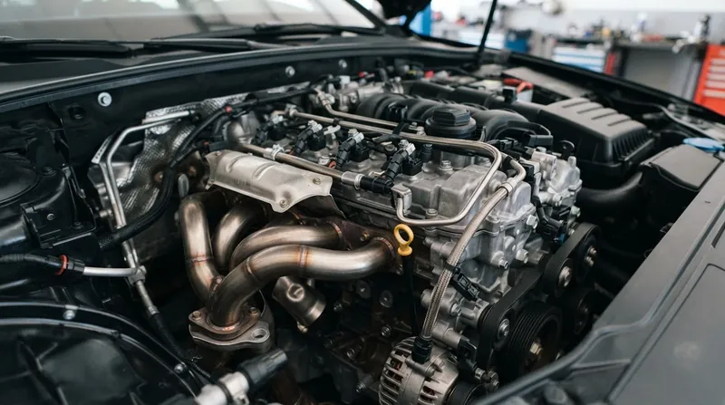 A detailed cutaway view of a modern engine cylinder showing the exhaust gas recirculation valve routing gases.