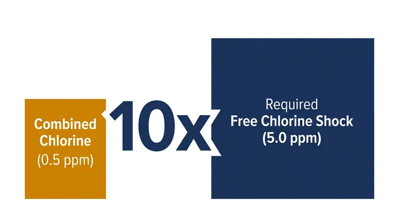 Achieving breakpoint chlorination requires adding ten times the measured amount of combined chlorine.