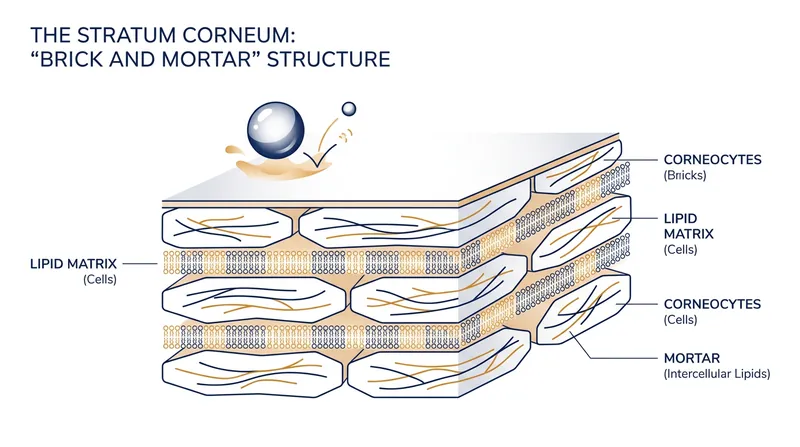 The skin's outermost layer is a highly lipophilic barrier designed to repel water and water-soluble compounds.