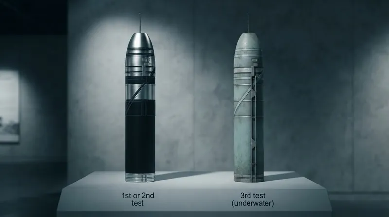 A massive French M51 ballistic missile launches vertically out of the ocean surrounded by water.