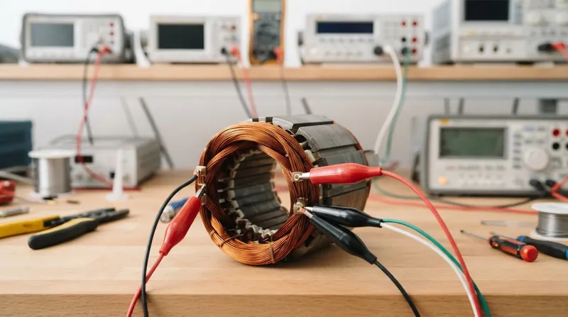 Illustration: Measuring the exact resistance of a copper motor winding allows engineers to calculate its operating temperature accurately.