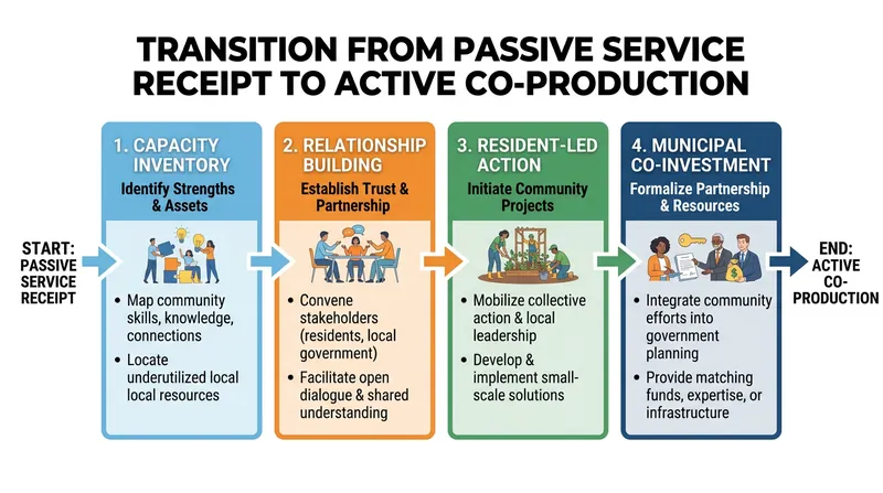 The pathway from client dependency to citizen co-production.