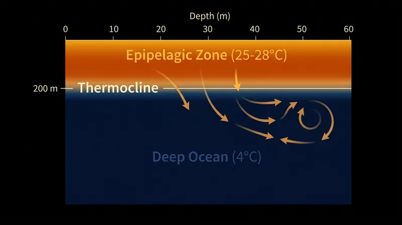 The permanent thermocline acts as a density barrier, preventing cold, nutrient-rich water from mixing with the warm surface.