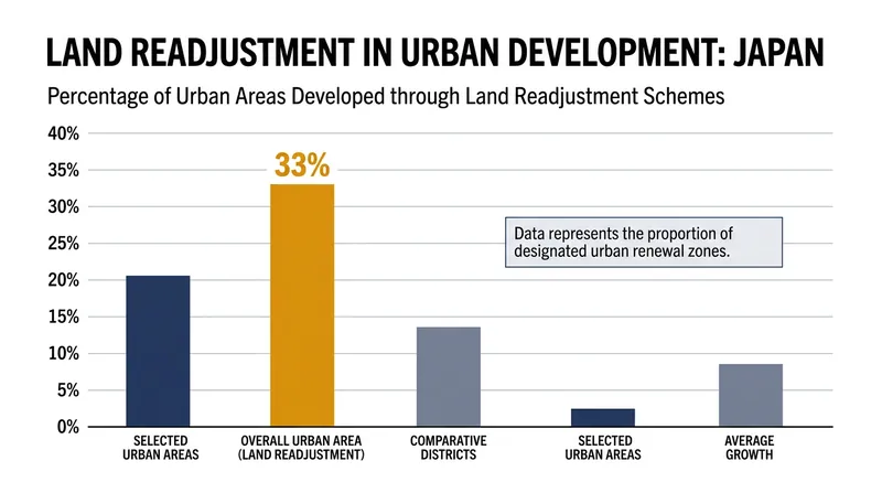 Approximately one-third of Japan's total urban area has been developed using the kukaku seiri land readjustment model.