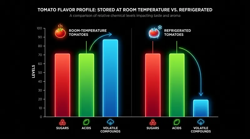 While sugars and acids survive the cold, the volatile compounds that create flavor are heavily depleted.
