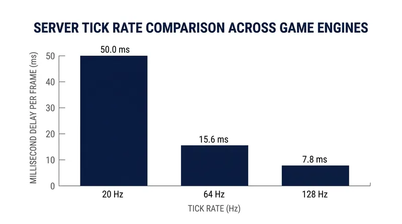 Higher tick rates reduce the baseline delay between player actions and server registration.